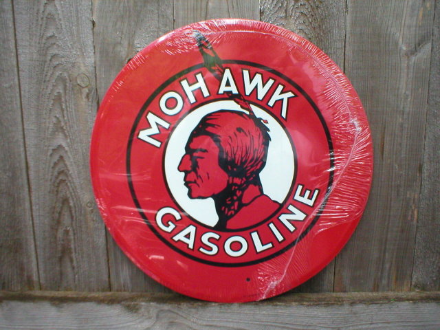 MOHAWK GASOLINE TIN METAL SIGN