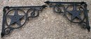 ONE SET CAST IRON STAR SHELF BRACKETS OFFICE DECOR S