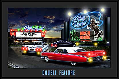 DOUBLE FEATURE LED LIGHT PICTURE SIGN POSTER AD PIC L