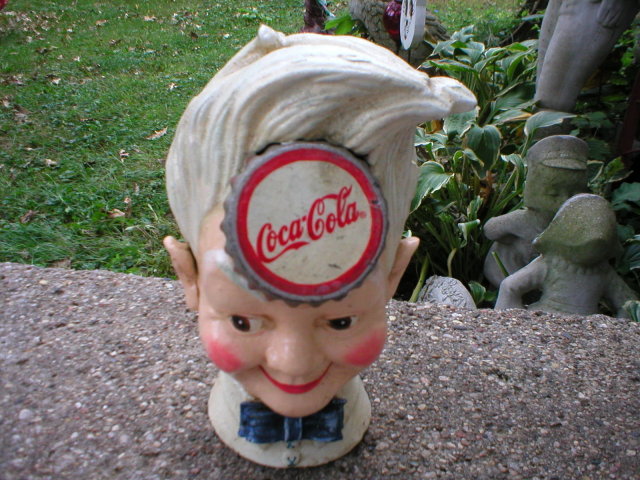 COCA-COLA SPRITE BOY STILL BANK CAST IRON
