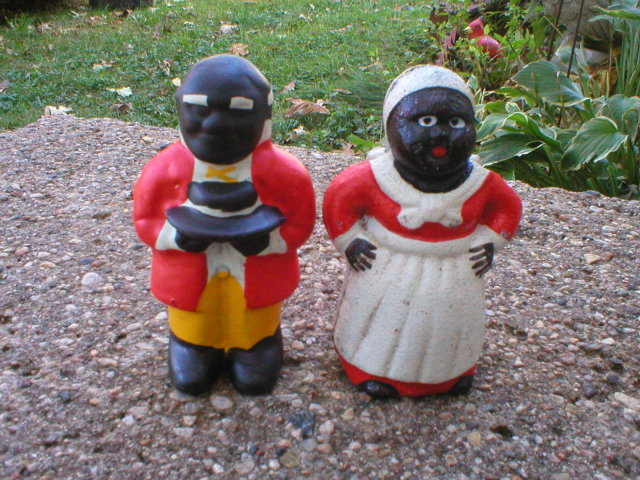 ONE SET CAST IRON AUNT JEMIMA MOSES DIME BANKS M