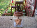 MEDIUM GLASS DAZEY BUTTER CHURN COLLECTOR CHURNS C