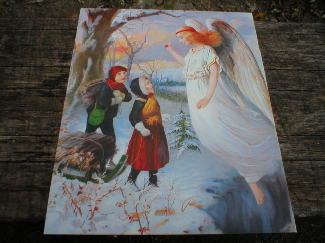 GUARDIAN ANGEL SNOW PRINT ADV AD PICTURE POSTER PHOTO V