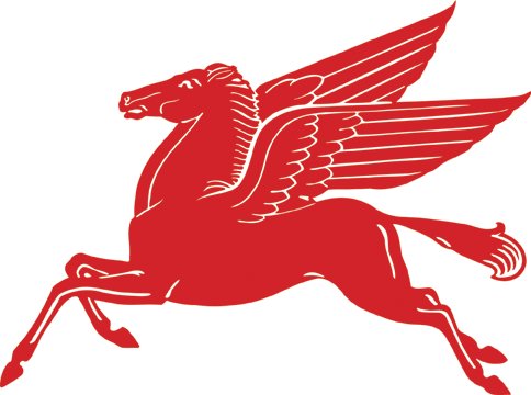 LARGE MOBILGAS DOUBLE SIDED PEGASUS SIGN METAL GAS STATION SIGNS P