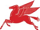 LARGE MOBILGAS DOUBLE SIDED PEGASUS SIGN METAL GAS STATION SIGNS P