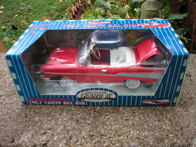 1957 GEAR BOX CHEVY BEL AIR DIECAST PEDAL CAR BANK C
