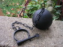 ANTIQUE VINTAGE STYLE LEG CUFFS BALL & CHAIN H