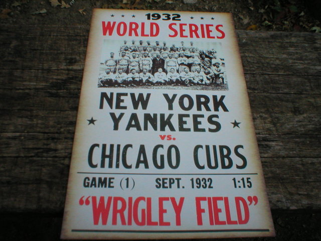 YANKEES CUBS 1932 BASEBALL POSTER ADV AD POSTER PRINT N