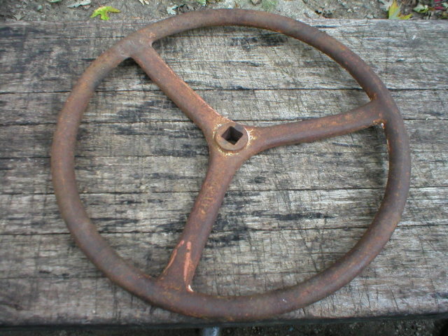 OLD CAST IRON STEERING WHEEL COLLECTOR IRONWARE T
