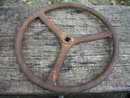 OLD CAST IRON STEERING WHEEL COLLECTOR IRONWARE T