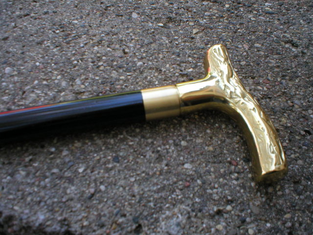 BRASS HANDLE BRANCH CANE VICTORIAN WALKING STICK