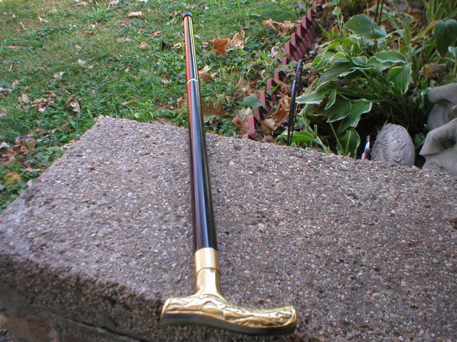BRASS HANDLE BRANCH CANE VICTORIAN WALKING STICK
