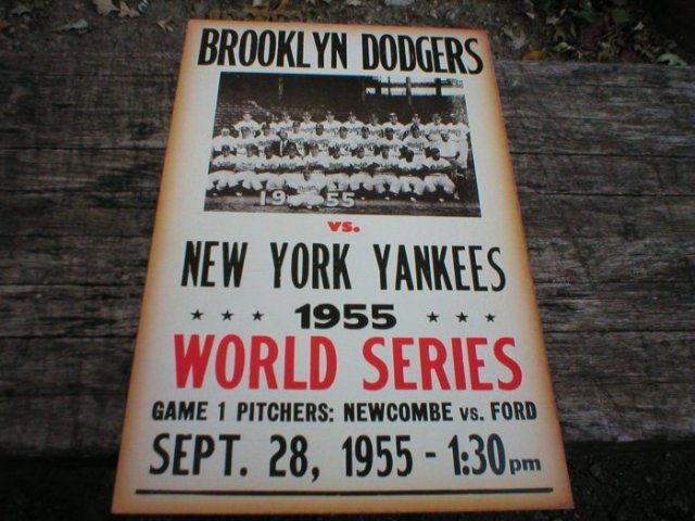 YANKEES DODGERS 1955 BASEBALL POSTER ADV AD POSTER PRINT N