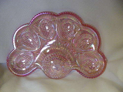 PINK CARNIVAL SIX EGG DINNER PLATE E