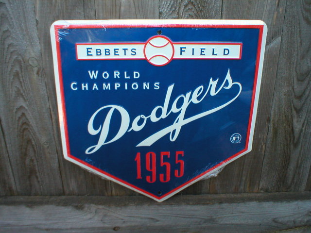 DODGERS 1955 WORLD CHAMPIONS TIN SIGN RETRO ADV SIGNS