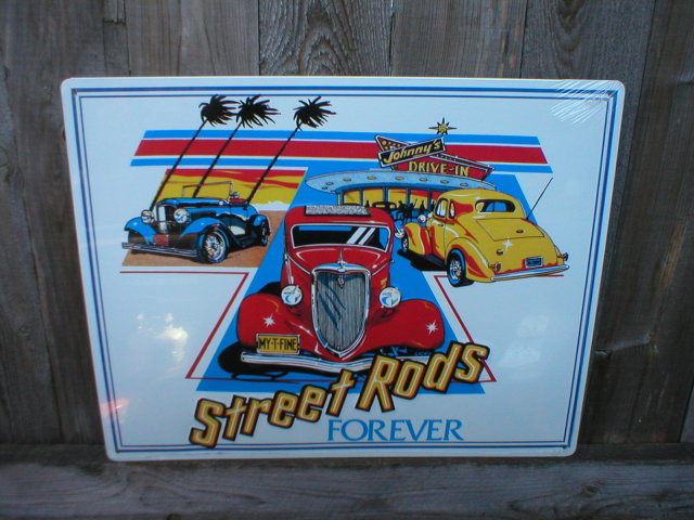 STREET RODS FOREVER TIN SIGN RETRO METAL ADV SIGNS