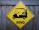 GOLF CART XING ALUMINUM SIGN RETRO METAL ADV SIGNS
