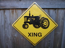 TRACTOR XING ALUMINUM SIGN RETRO METAL ADV SIGNS