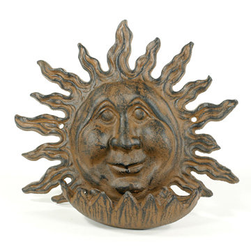 CAST IRON SUN FACE BIRD FEEDER HOME GARDEN DECOR M