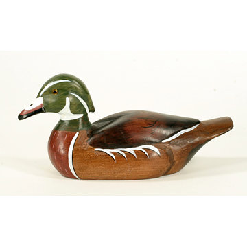 PAINTED WOOD DUCK DECOY HOME OFFICE DECOR D