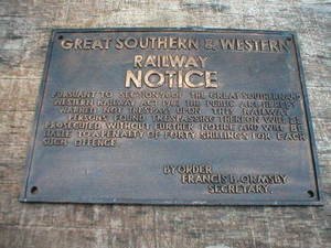 GREAT SOUTHERN & WESTERN RAILWAY SIGN CAST IRON