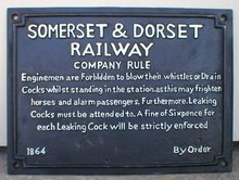 SOMERSET DORSET RAILROAD SIGN CAST IRON
