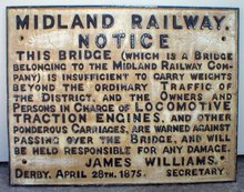 MIDLAND RAILWAY NOTICE SIGN CAST IRON