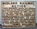 MIDLAND RAILWAY NOTICE SIGN CAST IRON