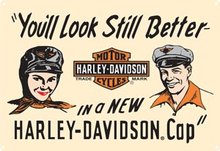HARLEY DAVIDSON MOTORCYCLE CAPS TIN SIGN