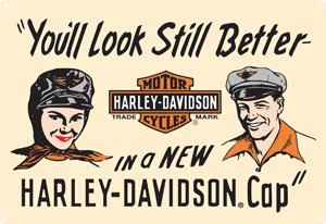 HARLEY DAVIDSON MOTORCYCLE CAPS TIN SIGN