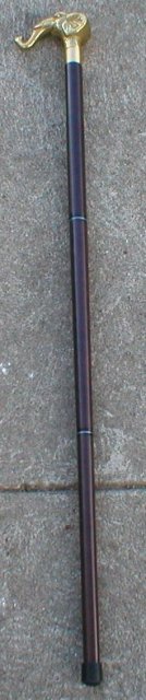 ELEPHANT FLASK CANE WALKING STICK BRASS HANDLE E