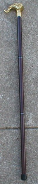 ELEPHANT FLASK CANE WALKING STICK BRASS HANDLE E