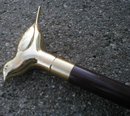 BIRD FLASK CANE WALKING STICK BRASS HANDLE E