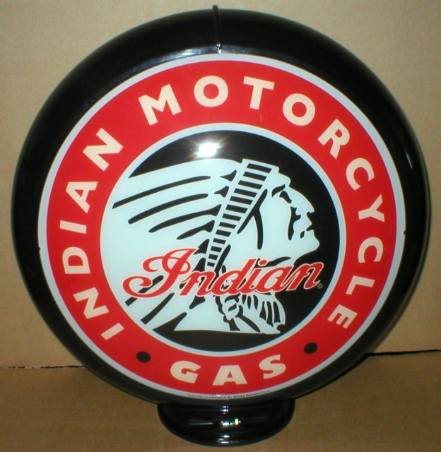 INDIAN MOTORCYCLES GAS PUMP GLOBE SIGN 13.5