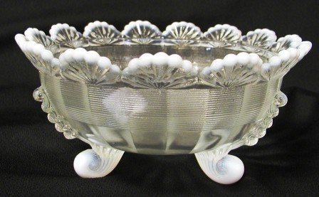 KLONDYKE FOOTED BOWL FRENCH OPALESCENT