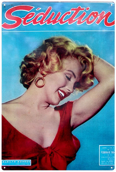 MARILYN MONROE SEDUCTION TIN SIGN METAL ADV SIGNS H