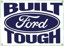BUILT FORD TOUGH PORCELAIN COATED SIGN METAL ADV AD SIGNS F