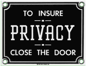 PRIVACY SIGN PORCELAIN COAT ADV RETRO SIGNS P