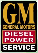 GM DIESEL POWER SERVICE PORCELAIN COATED SIGN METAL ADV AD SIGNS