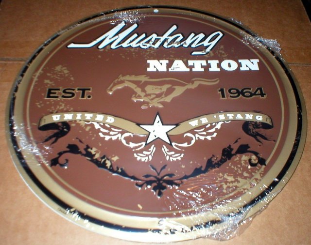 MUSTANG NATION TIN SIGN METAL ADV AD SIGNS M