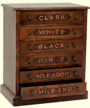 SPOOL SEWING WOOD CABINET CHEST 6 FELT LINED DRAWERS