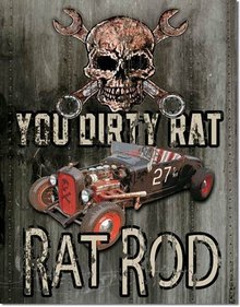RAT ROD TIN SIGN RETRO METAL ADV SIGNS