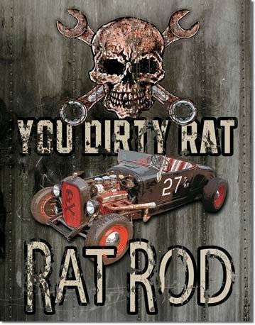 RAT ROD TIN SIGN RETRO METAL ADV SIGNS