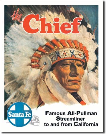 SANTA FE - THE CHIEF - SIGN RETRO METAL ADV SIGNS