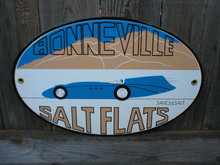 BONNEVILLE SALT FLATS PORCELAIN COAT SIGN RETRO ADV SIGNS