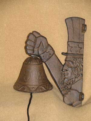 UNCLE SAM BELL CAST IRON HOME DECOR S