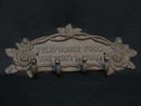 TELEPHONES ROSE COATRACK WALL HANGER CAST IRON DECOR
