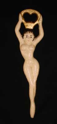 NUDE GIRL BOTTLE OPENER PINK CAST IRON N
