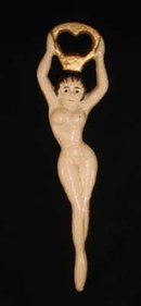 NUDE GIRL BOTTLE OPENER PINK CAST IRON N