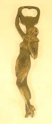 FAN LADY BOTTLE OPENER CAST IRON NAKED WOMAN O